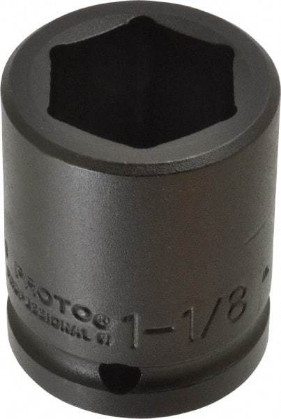 Proto - 3/4" Drive 1-1/8" Standard Impact Socket - 6 Points, 2-3/16" OAL - Benchmark Tooling