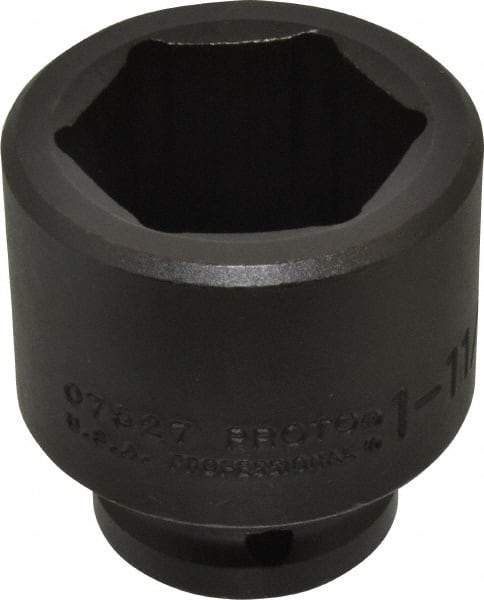 Proto - 3/4" Drive 1-11/16" Standard Impact Socket - 6 Points, 2-5/8" OAL - Benchmark Tooling