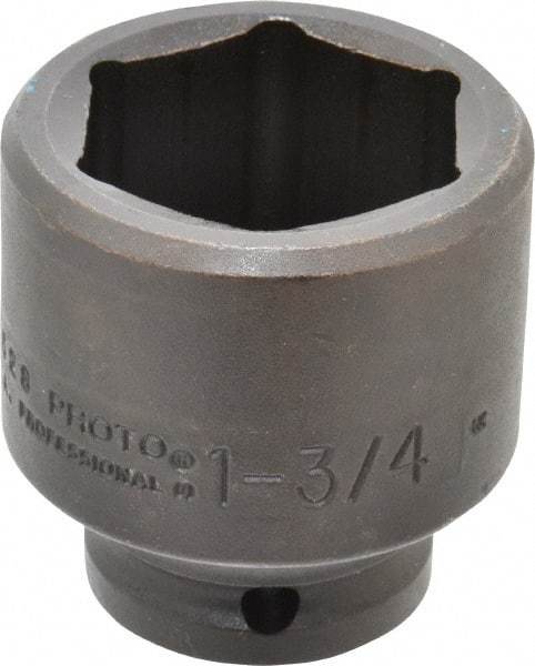 Proto - 3/4" Drive 1-3/4" Standard Impact Socket - 6 Points, 2-5/8" OAL - Benchmark Tooling