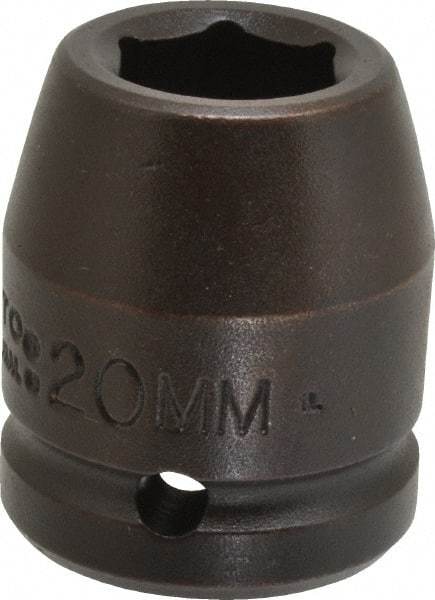 Proto - 3/4" Drive 20mm Standard Impact Socket - 6 Points, 1-59/64" OAL - Benchmark Tooling