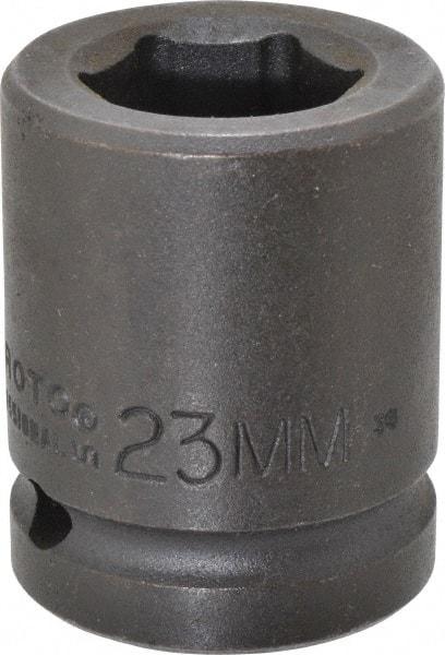 Proto - 3/4" Drive 23mm Standard Impact Socket - 6 Points, 2" OAL - Benchmark Tooling