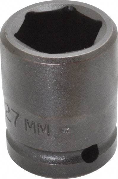 Proto - 3/4" Drive 27mm Standard Impact Socket - 6 Points, 2-3/64" OAL - Benchmark Tooling