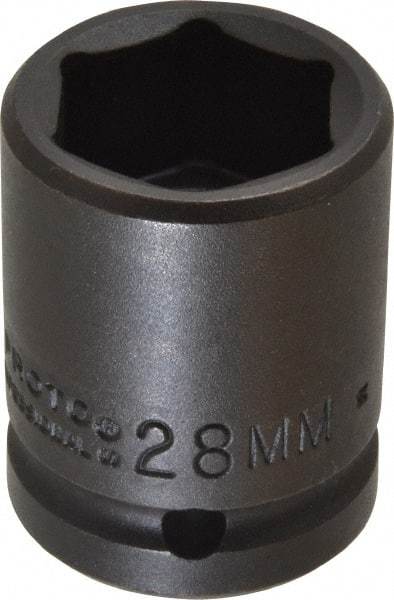 Proto - 3/4" Drive 28mm Standard Impact Socket - 6 Points, 2-3/64" OAL - Benchmark Tooling