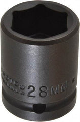 Proto - 3/4" Drive 28mm Standard Impact Socket - 6 Points, 2-3/64" OAL - Benchmark Tooling