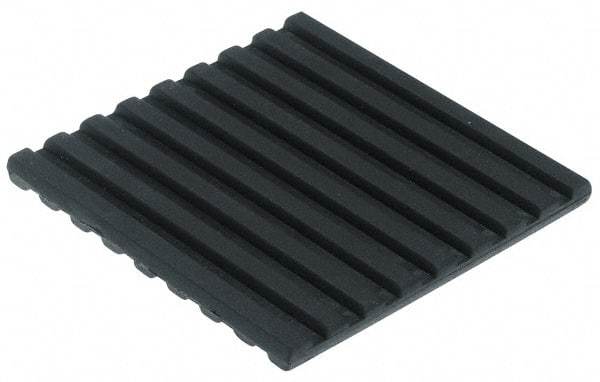 Mason Ind. - 4" Long x 4" Wide x 3/8" Thick, 4" Diam, Neoprene, Machinery Leveling Pad & Mat - 500 Lb Max Load, Black - Benchmark Tooling