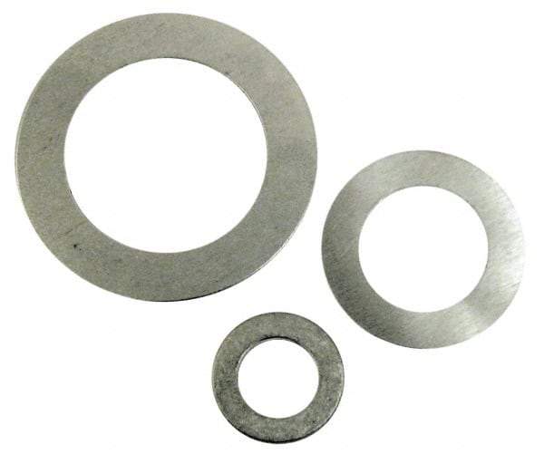 Made in USA - 0.032" Thick, 1" Inside x 1-1/2" OD, Round Shim - 7/8" Screw, Uncoated Commercial Aluminum - Benchmark Tooling