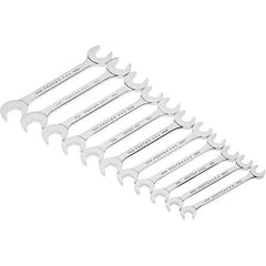 Proto - 11 Piece, 9mm to 19mm, Open End Wrench Set - Metric Measurement Standard, Full Polish Finish, Comes in Canvas Roll - Benchmark Tooling