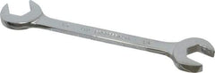 Proto - 1/2" Standard Open End Wrench - 5-1/4" OAL, Double End, Chrome Finish, 15° & 60° Head Angle - Benchmark Tooling