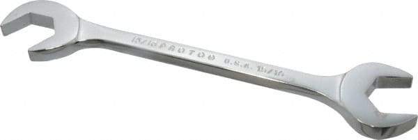 Proto - 15/16" Standard Open End Wrench - 8-3/4" OAL, Double End, Chrome Finish, 15° & 60° Head Angle - Benchmark Tooling