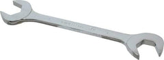 Proto - 1" Standard Open End Wrench - 9-1/2" OAL, Double End, Chrome Finish, 15° & 60° Head Angle - Benchmark Tooling