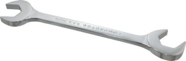 Proto - 1-1/16" Standard Open End Wrench - 10-1/4" OAL, Double End, Chrome Finish, 15° & 60° Head Angle - Benchmark Tooling