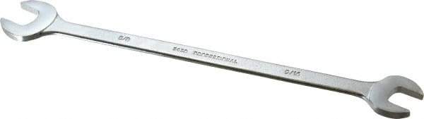 Proto - 9/16" x 5/8" Standard Extra Thin Open End Wrench - 10" OAL, Double End, Satin Finish, 15° Head Angle - Benchmark Tooling