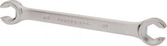 Proto - 1/2 x 9/16", Chrome Finish, Open End Flare Nut Wrench - 6 Points, 7-1/2" OAL, Steel, Double End Head - Benchmark Tooling