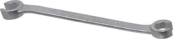 Proto - 5/8 x 11/16", Chrome Finish, Open End Flare Nut Wrench - 6 Points, 8-3/4" OAL, Steel, Double End Head - Benchmark Tooling