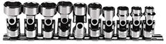 Proto - 10 Piece 3/8" Drive Standard Socket Set - 6 Points, 10 to 19mm, Metric Measurement Standard - Benchmark Tooling