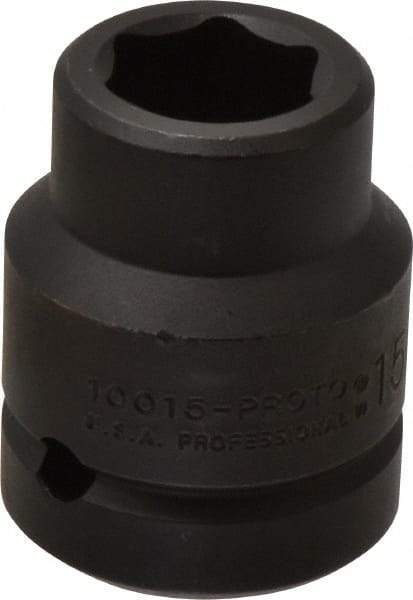 Proto - 1" Drive 15/16" Standard Impact Socket - 6 Points, 2-1/2" OAL - Benchmark Tooling