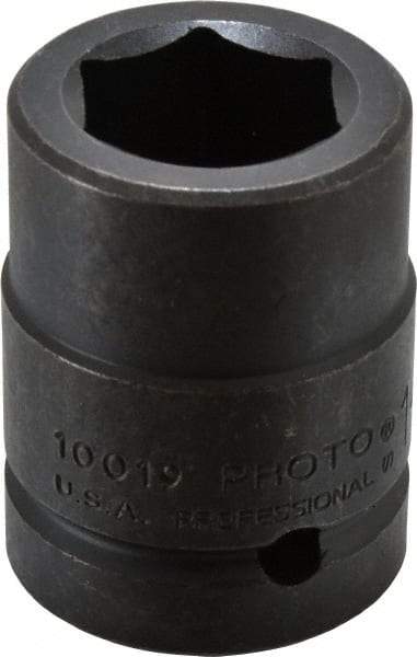 Proto - 1" Drive 1-3/16" Standard Impact Socket - 6 Points, 2-5/8" OAL - Benchmark Tooling