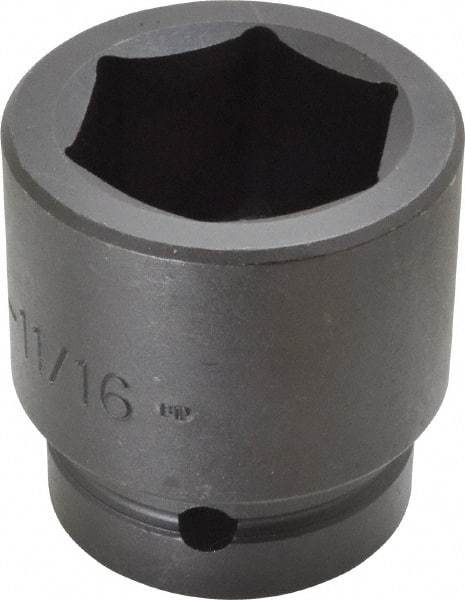 Proto - 1" Drive 1-11/16" Standard Impact Socket - 6 Points, 2-13/16" OAL - Benchmark Tooling