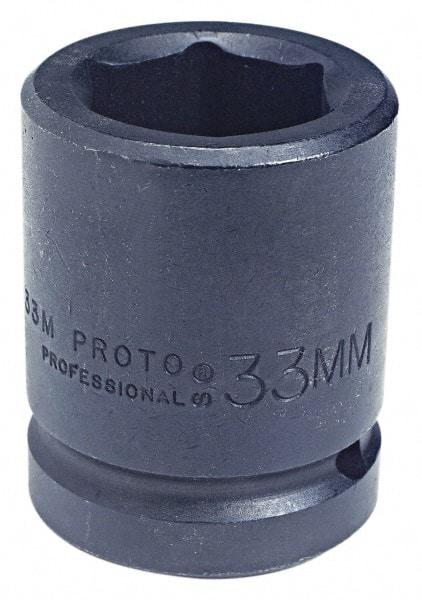 Proto - 1" Drive 4" Standard Impact Socket - 6 Points, 5-1/2" OAL - Benchmark Tooling