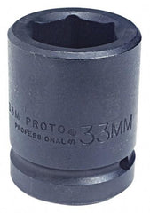 Proto - 1" Drive 27mm Standard Impact Socket - 6 Points, 2-7/16" OAL - Benchmark Tooling