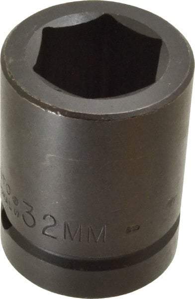 Proto - 1" Drive 32mm Standard Impact Socket - 6 Points, 2-7/16" OAL - Benchmark Tooling