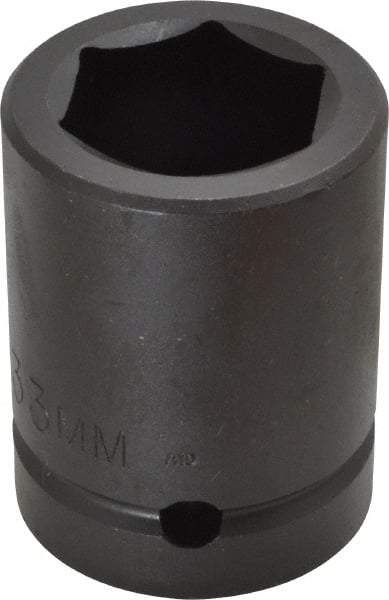 Proto - 1" Drive 33mm Standard Impact Socket - 6 Points, 2-7/16" OAL - Benchmark Tooling