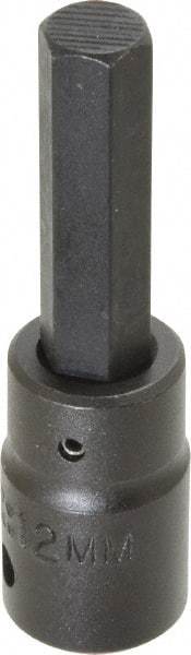 Proto - 1/2" Drive, 12mm Impact Hex Bit Socket - 3-1/4" OAL - Benchmark Tooling