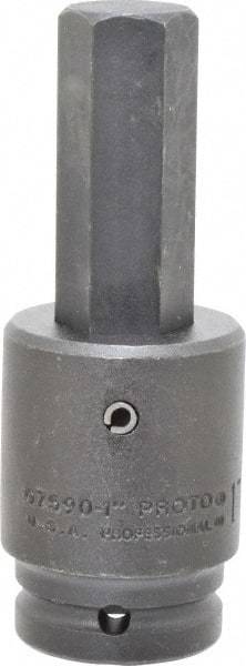 Proto - 3/4" Drive, 1" Impact Hex Bit Socket - 2-33/64" Bit Length, 5-15/64" OAL - Benchmark Tooling