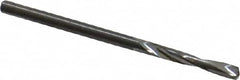 Atrax - #38 135° Spiral Flute Solid Carbide Screw Machine Drill Bit - Bright Finish, Right Hand Cut, 13/16" Flute Length, 1-13/16" OAL, Split Point, Straight Shank - Benchmark Tooling