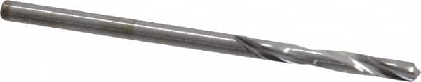 Atrax - #43 135° Spiral Flute Solid Carbide Screw Machine Drill Bit - Bright Finish, Right Hand Cut, 3/4" Flute Length, 1-3/4" OAL, Split Point, Straight Shank - Benchmark Tooling