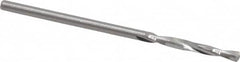 Atrax - #48 135° Spiral Flute Solid Carbide Screw Machine Drill Bit - Bright Finish, Right Hand Cut, 11/16" Flute Length, 1-11/16" OAL, Split Point, Straight Shank - Benchmark Tooling