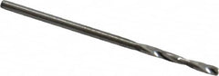 Atrax - #50 135° Spiral Flute Solid Carbide Screw Machine Drill Bit - Bright Finish, Right Hand Cut, 11/16" Flute Length, 1-11/16" OAL, Split Point, Straight Shank - Benchmark Tooling