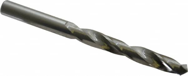 Atrax - 19/64" 118° Solid Carbide Jobber Drill - Bright Finish, Right Hand Cut, Spiral Flute, Straight Shank, 3-3/4" OAL, Standard Point - Benchmark Tooling