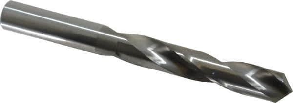 Atrax - 31/64" 118° Solid Carbide Jobber Drill - Bright Finish, Right Hand Cut, Spiral Flute, Straight Shank, 4-3/4" OAL, Standard Point - Benchmark Tooling