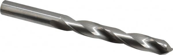 Atrax - 9.5mm 118° Solid Carbide Jobber Drill - Bright Finish, Right Hand Cut, Spiral Flute, Straight Shank, 4-1/4" OAL, Standard Point - Benchmark Tooling