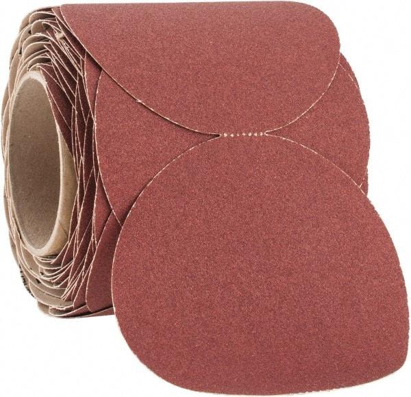 3M - 5" Diam, 100 Grit Ceramic Adhesive PSA Disc - Fine Grade, Red, F Weighted Backing, Flexible, Use with Random Orbital Sanders - Benchmark Tooling