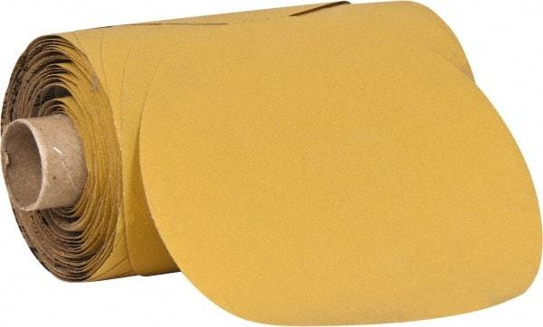 3M - 5" Diam, 180 Grit Aluminum Oxide Adhesive PSA Disc - Very Fine Grade, Gold, Polyester Backing, Flexible, Use with Random Orbital Sanders - Benchmark Tooling