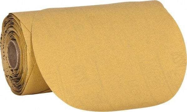 3M - 6" Diam, 320 Grit Aluminum Oxide Adhesive PSA Disc - Extra Fine Grade, Yellow, C Weighted Backing, Flexible, Use with Random Orbital Sanders - Benchmark Tooling