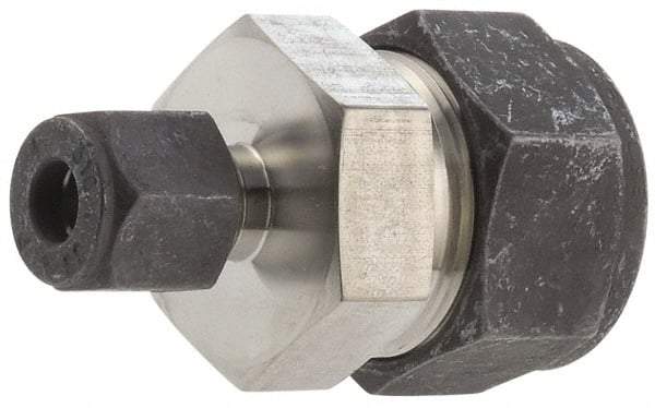 Parker - 3/16 x 1/16" OD, Stainless Steel Union - 7/16" Hex, Comp x Comp Ends - Benchmark Tooling