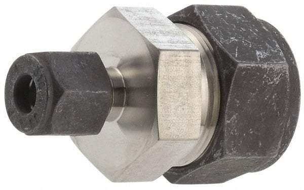 Parker - 5/8 x 3/8" OD, Stainless Steel Union - 15/16" Hex, Comp x Comp Ends - Benchmark Tooling