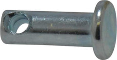 Made in USA - 3/16" Pin Diam, 1/2" OAL, Standard Clevis Pin - 3/32" Hole, 13/32" Usable Length, Zinc-Plated Steel - Benchmark Tooling