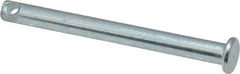 Made in USA - 3/16" Pin Diam, 2" OAL, Standard Clevis Pin - 3/32" Hole, 1-29/32" Usable Length, Zinc-Plated Steel - Benchmark Tooling