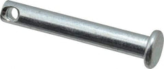 Made in USA - 1/4" Pin Diam, 51/64" OAL, Standard Clevis Pin - 3/32" Hole, 45/64" Usable Length, Zinc-Plated Steel - Benchmark Tooling