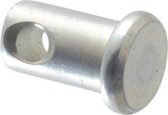 Made in USA - 5/16" Pin Diam, 1/2" OAL, Standard Clevis Pin - 9/64" Hole, 23/64" Usable Length, Zinc-Plated Steel - Benchmark Tooling