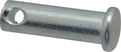 Made in USA - 5/16" Pin Diam, 1" OAL, Standard Clevis Pin - 9/64" Hole, 55/64" Usable Length, Zinc-Plated Steel - Benchmark Tooling