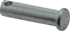 Made in USA - 5/16" Pin Diam, 1-1/4" OAL, Standard Clevis Pin - 9/64" Hole, 1-7/64" Usable Length, Zinc-Plated Steel - Benchmark Tooling