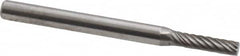 Atrax - 3/32" Cut Diam, 1/8" Shank Diam, Cylinder Head Single Cut Burr - Carbide, Flat End, 7/16" LOC, 1-1/2" OAL - Benchmark Tooling