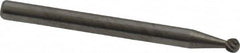 Atrax - 3/32" Cut Diam, 1/8" Shank Diam, Ball Head Single Cut Burr - Carbide, Radius End, 3/32" LOC, 1-1/2" OAL - Benchmark Tooling