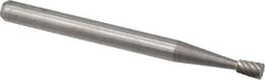 Atrax - 3/32" Cut Diam, 1/8" Shank Diam, Inverted Cone Head Single Cut Burr - Flat End, 3/16" LOC, 1-1/2" OAL - Benchmark Tooling