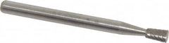 Atrax - 1/8" Cut Diam, 1/8" Shank Diam, Inverted Cone Head Single Cut Burr - Flat End, 3/16" LOC, 1-1/2" OAL - Benchmark Tooling